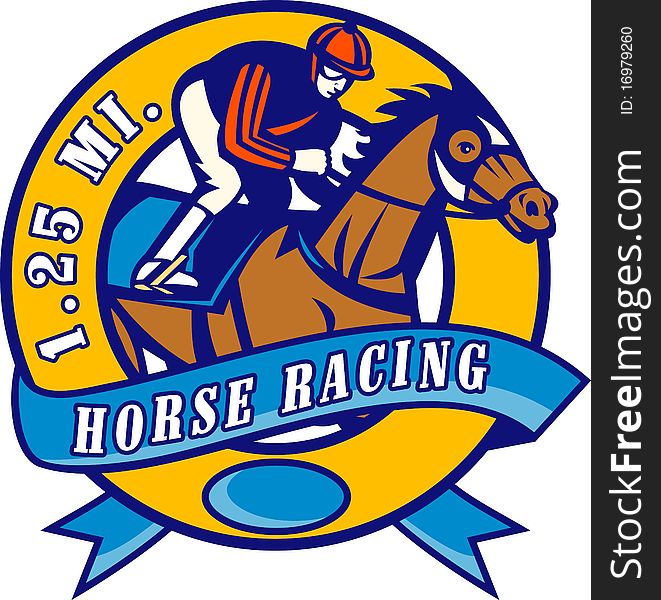 Horse jockey racing 1.25 miles