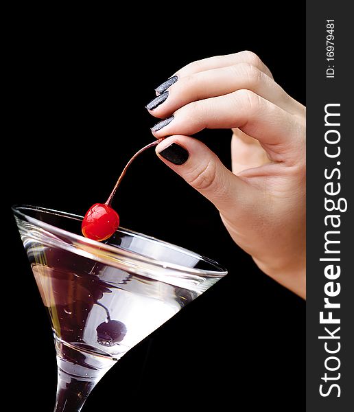 Martini Glass With Cherry