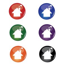 Christmas House Button Stock Photo Christmas House Button Stock Photo