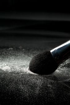 Detail Of A Powder Brush With White Loose Powder Royalty Free Stock Photos Detail Of A Powder Brush With White Loose Powder Royalty Free Stock Photos