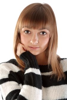 Portrait Of The Young Beautiful Brunette Royalty Free Stock Photography Portrait Of The Young Beautiful Brunette Royalty Free Stock Photography