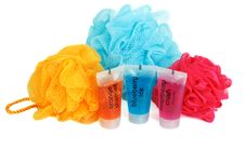 Set For Bath Colour Sponges Royalty Free Stock Image Set For Bath Colour Sponges Royalty Free Stock Image
