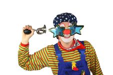 Clown With Bicycle Horn Royalty Free Stock Photography Clown With Bicycle Horn Royalty Free Stock Photography