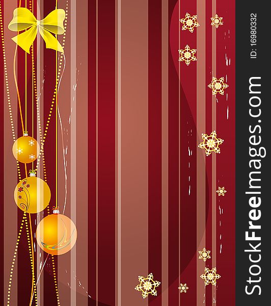 Christmas background with balls and snowflakes. EPS10