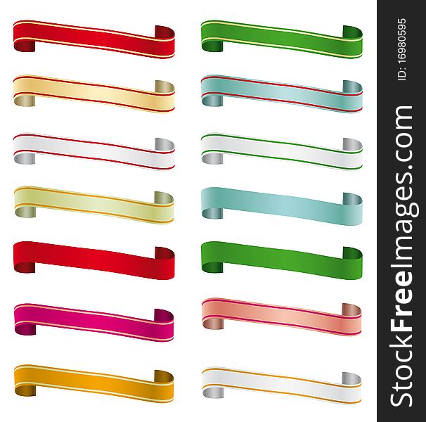 A set of colorful ribbon banners. A set of colorful ribbon banners