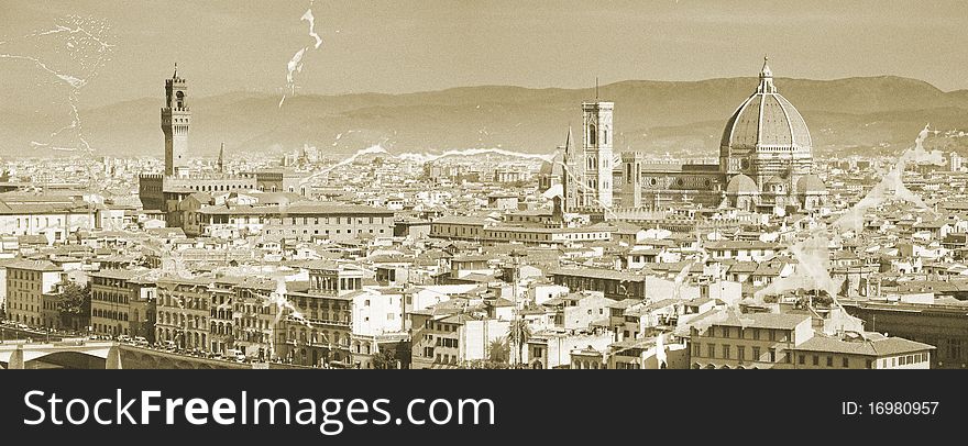 The panorama of Florence old city, Italy