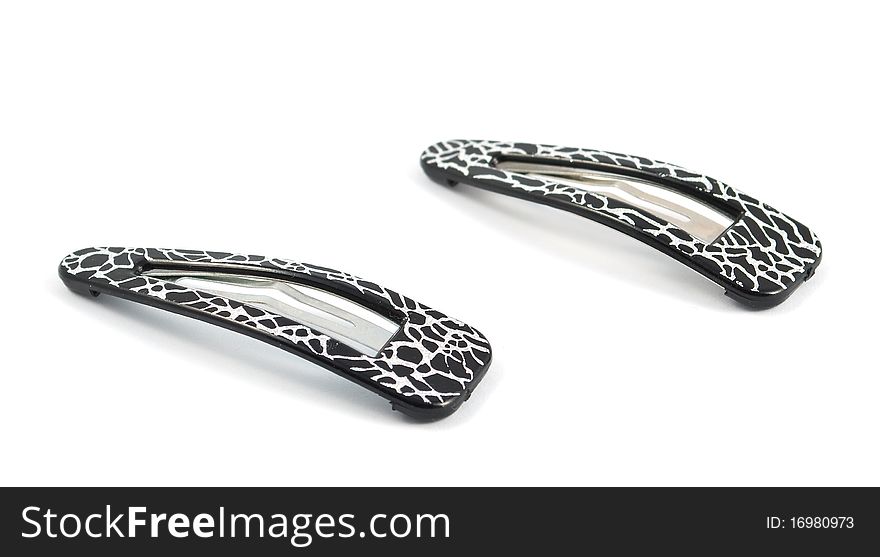 Hairpins on a white background
