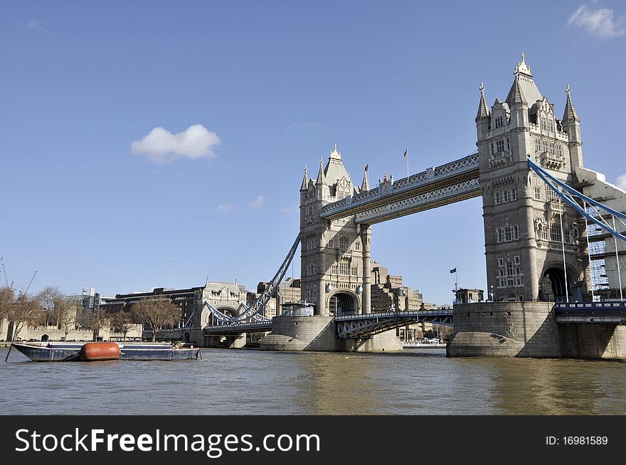 Tower Bridge across the River Thames in the City of London. Tower Bridge across the River Thames in the City of London