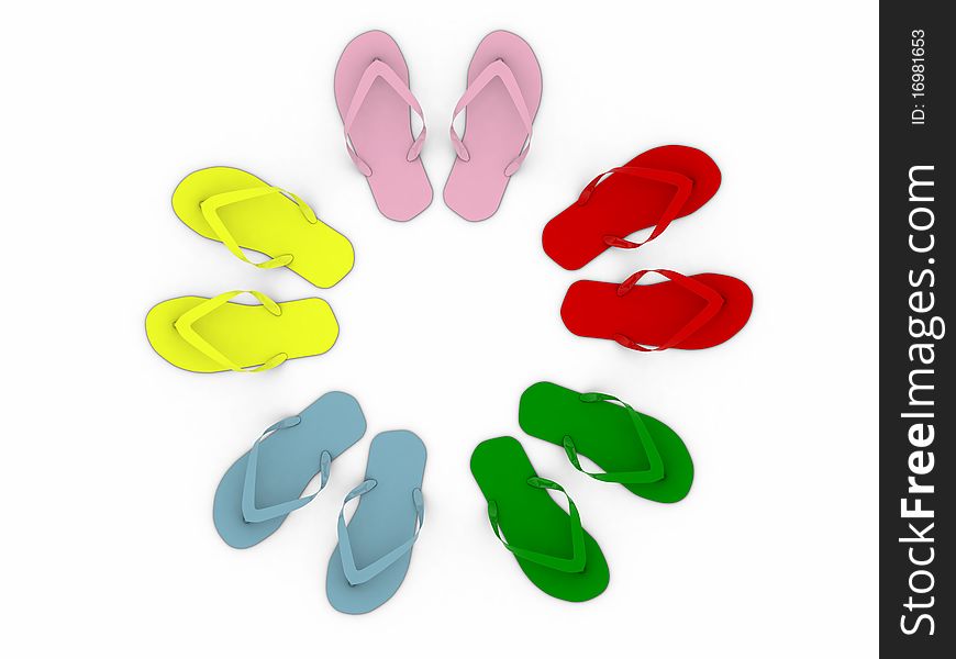 Flip-flops isolated on white background