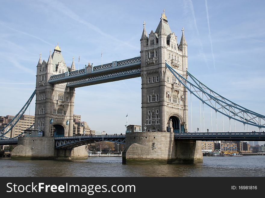 Tower Bridge across the River Thames in the City of London. Tower Bridge across the River Thames in the City of London