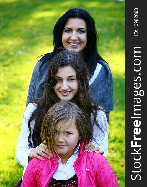 Family in autumn park