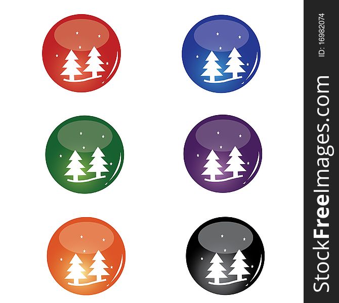 Christmas tree button designed with different color