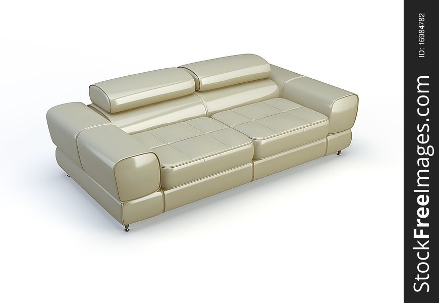 Stylish 3d sofa isolated on the white background. Stylish 3d sofa isolated on the white background