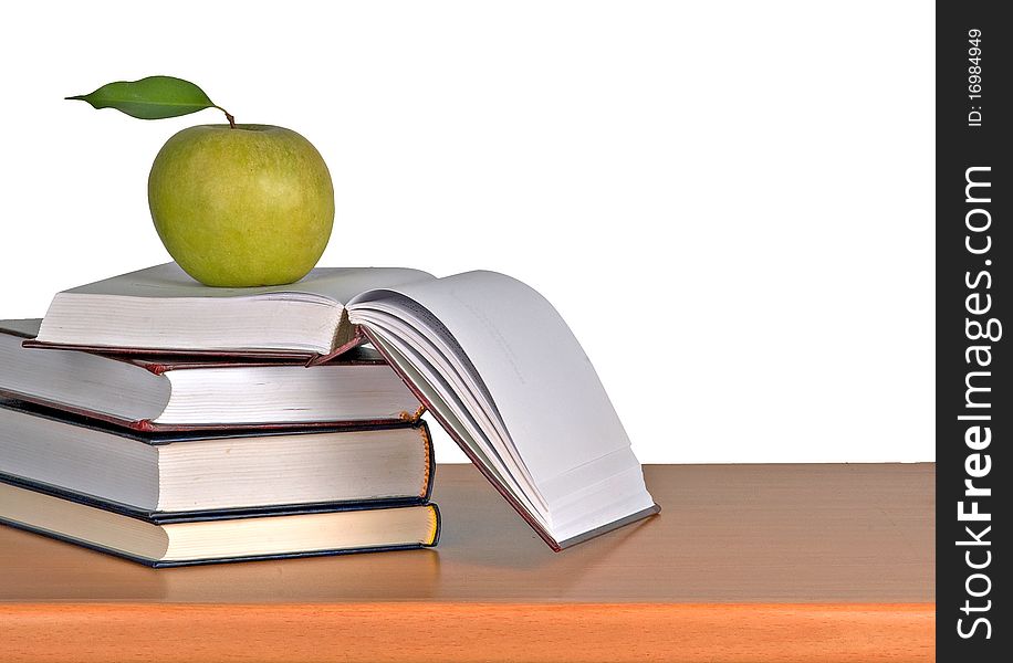 Green Apple On Books