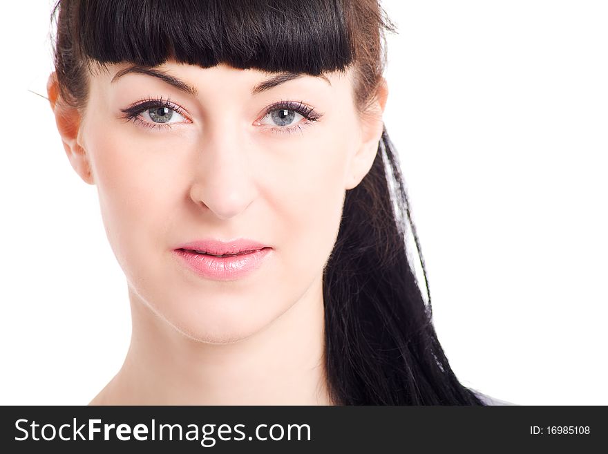 Beautiful Young Woman Girl Looking At Camera