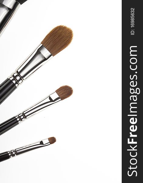 Detail of a 4 make-up brushes set.