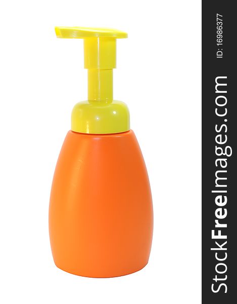 An isolated hands soap dispenser with vivid colors