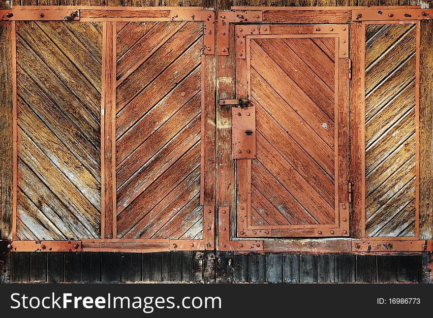 Old wooden doors, dirty background