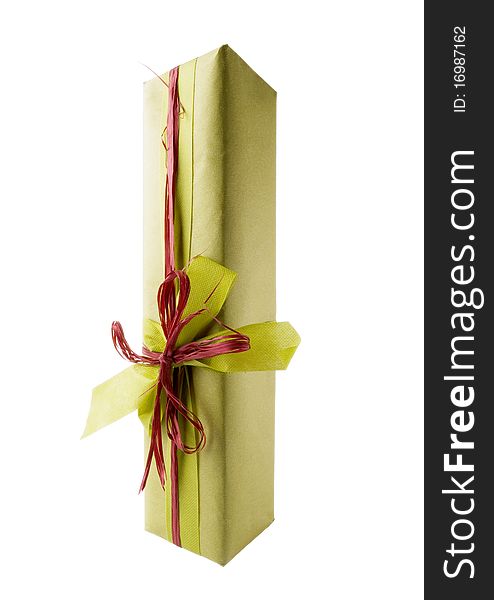Present box isolated on a white background, vertical version