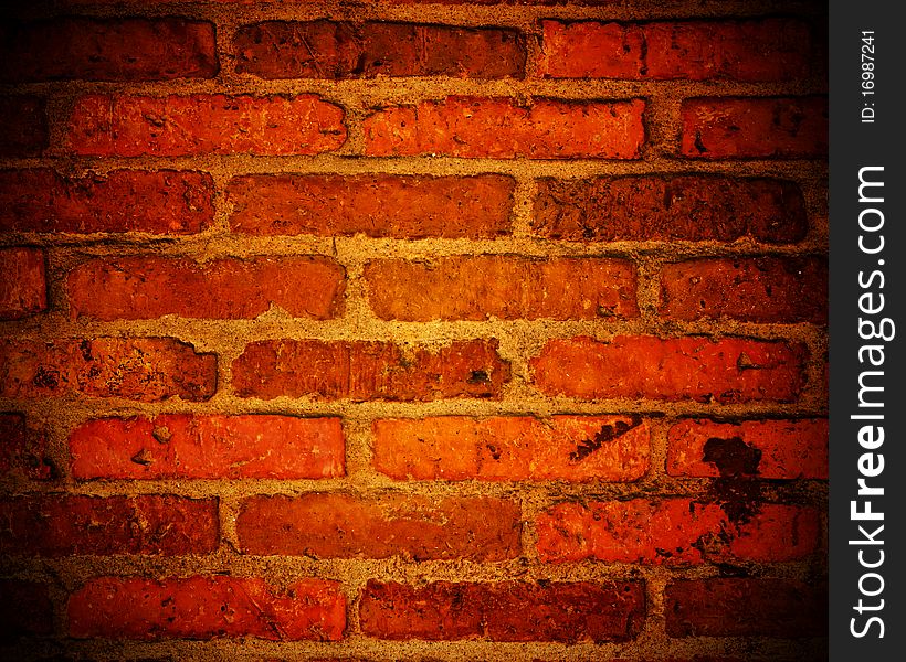 Abstrack red color of brick wall