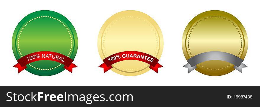 Illustration of 100% guarantee 100% natural on white background