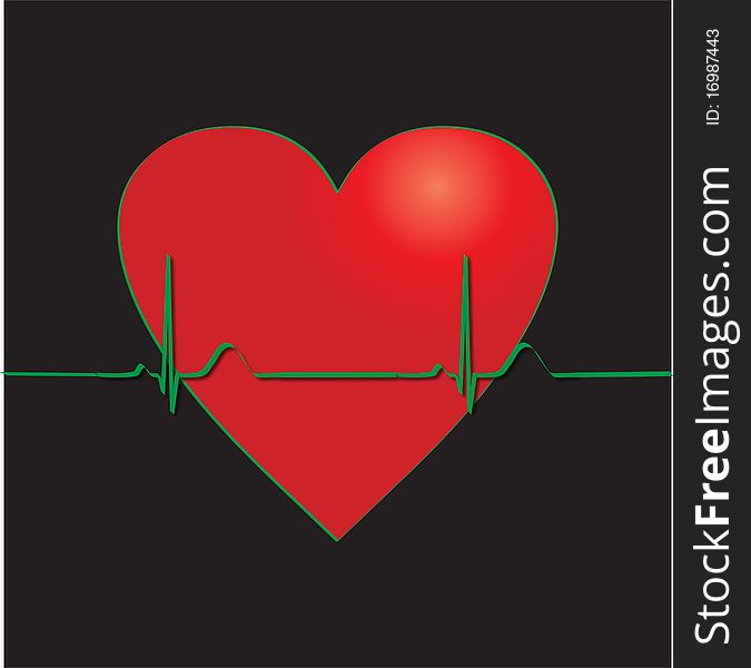 Heart beat electrocardiogram. Heart rate. heart rate vector. electrocardiogram vector image.