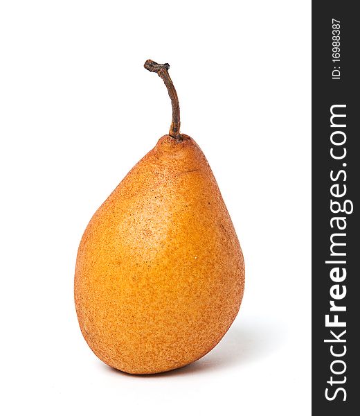 A pear on a white background. A pear on a white background