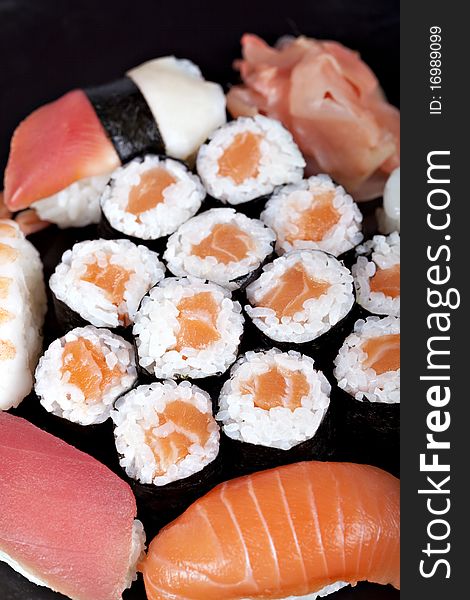 Japan traditional food - diferent sushi