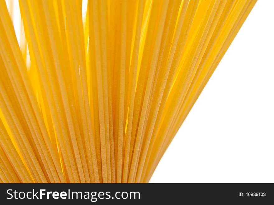 A bunch of spaghetti isolated on white background. A bunch of spaghetti isolated on white background