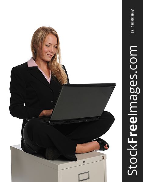 Young Businesswoman On A Laptop Computer
