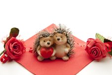 Hedgehog Pair With Heart Stock Photo Hedgehog Pair With Heart Stock Photo
