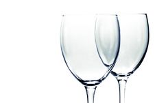 Two Transparent Glasses On White Background Stock Image