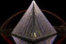 Christmas Lights Illumination On The Street Royalty Free Stock Photos Christmas Lights Illumination On The Street Royalty Free Stock Photos