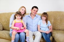 Mom, Dad And Their Two Daughters Stock Photos Mom, Dad And Their Two Daughters Stock Photos