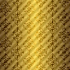 Golden Floral Seamless Pattern Royalty Free Stock Photo