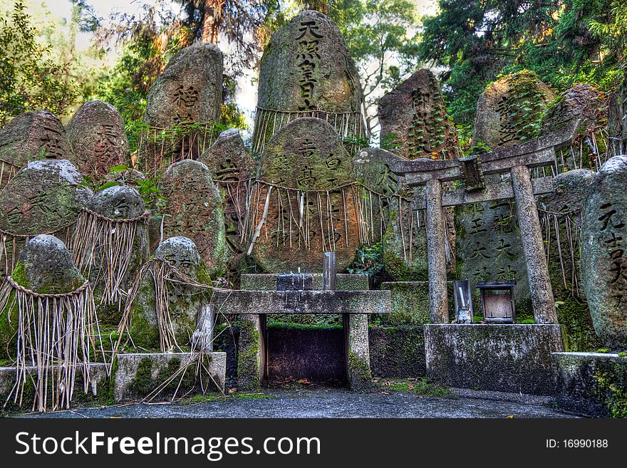 A Buddhist shrine at a temple in Kyoto Japan
