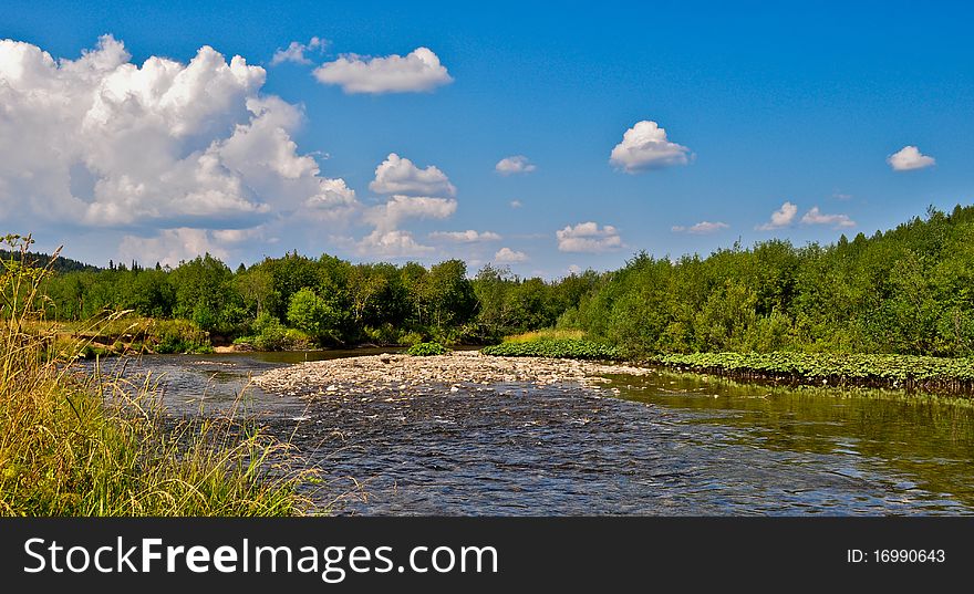 The Chanva river, Ural, Russia. The Chanva river, Ural, Russia