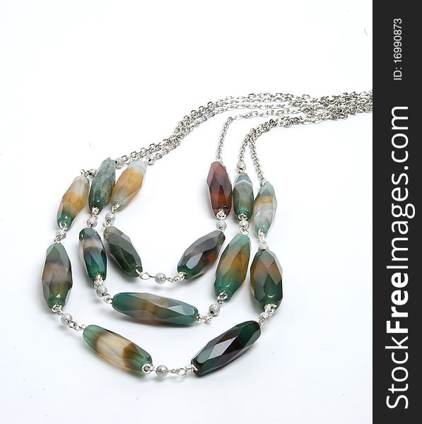 Necklace with crazy agate