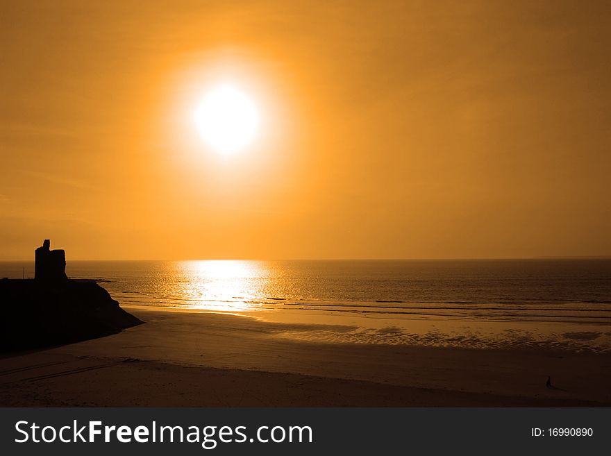 Ballybunion golden beach sunset