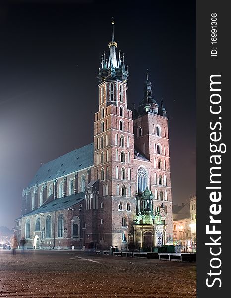 St. Mary's Basilica by night