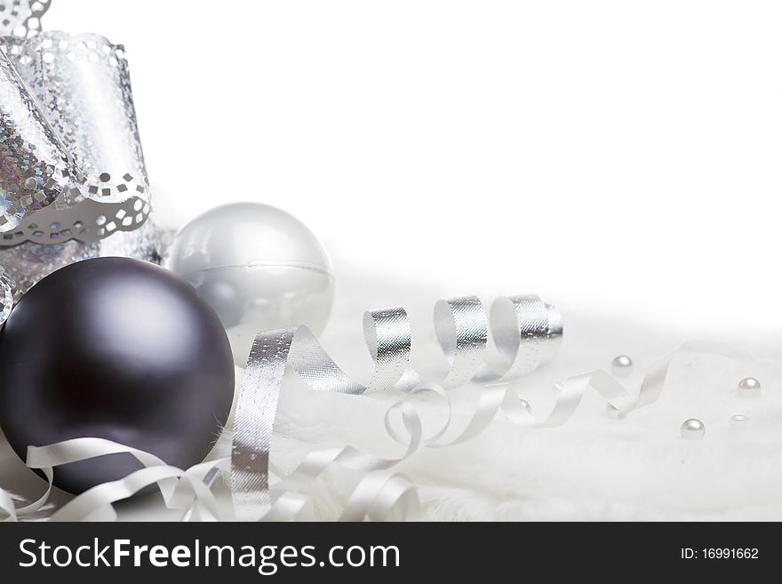 Group of christmas decoration isolated on white
