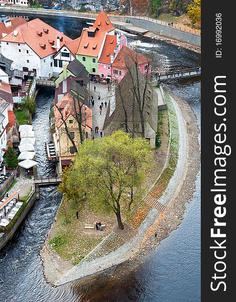 View of Cesky Krumlov, city protected by UNESCO.
