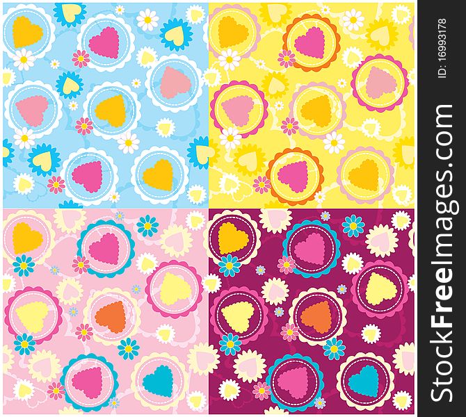 Seamless vector texture with colorful hearts. Seamless vector texture with colorful hearts