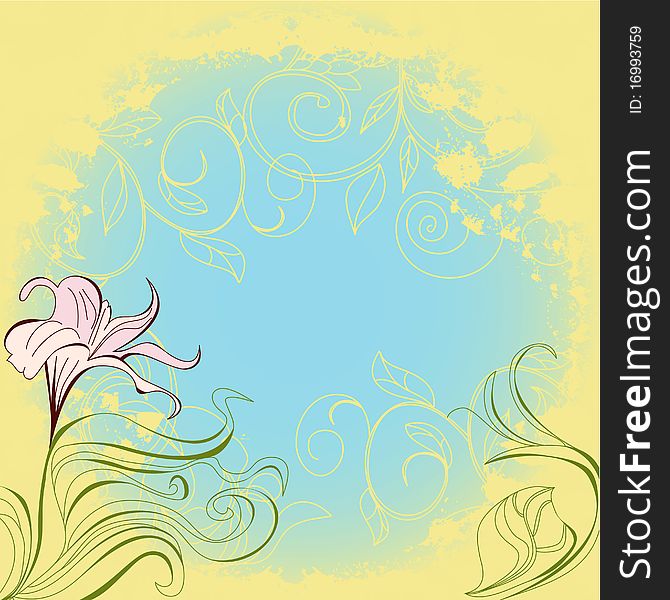 Romantic floral background.Universal template for greeting card, web page, background