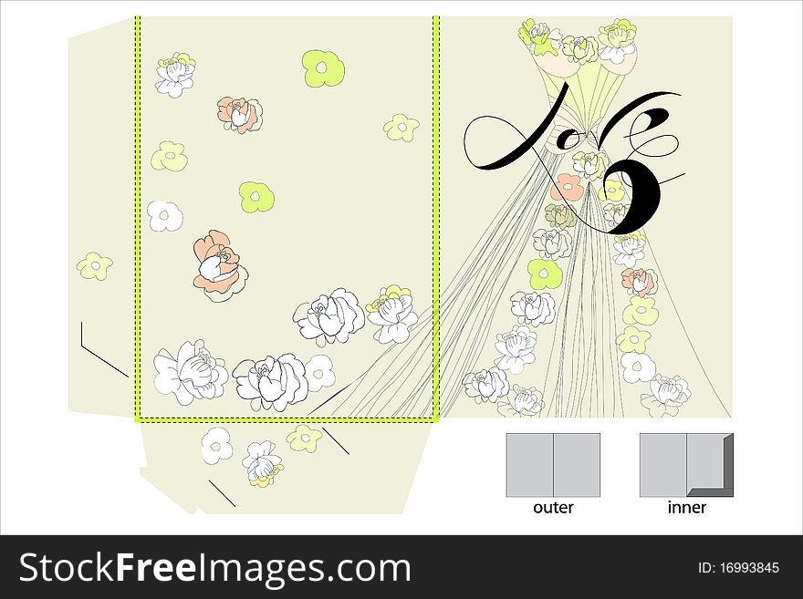 Decorative folder. Universal template for greeting card, web page, background