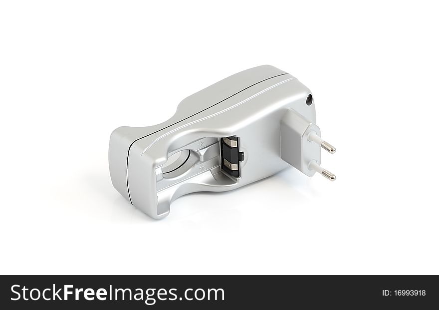 Charger for AA-battery on a white background