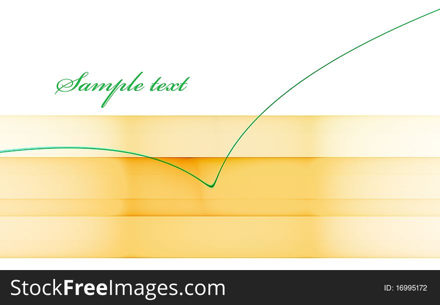 Simple abstract orange template with green line. Simple abstract orange template with green line