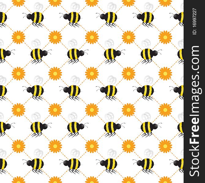 Buzzy Beehive Seamless Tile