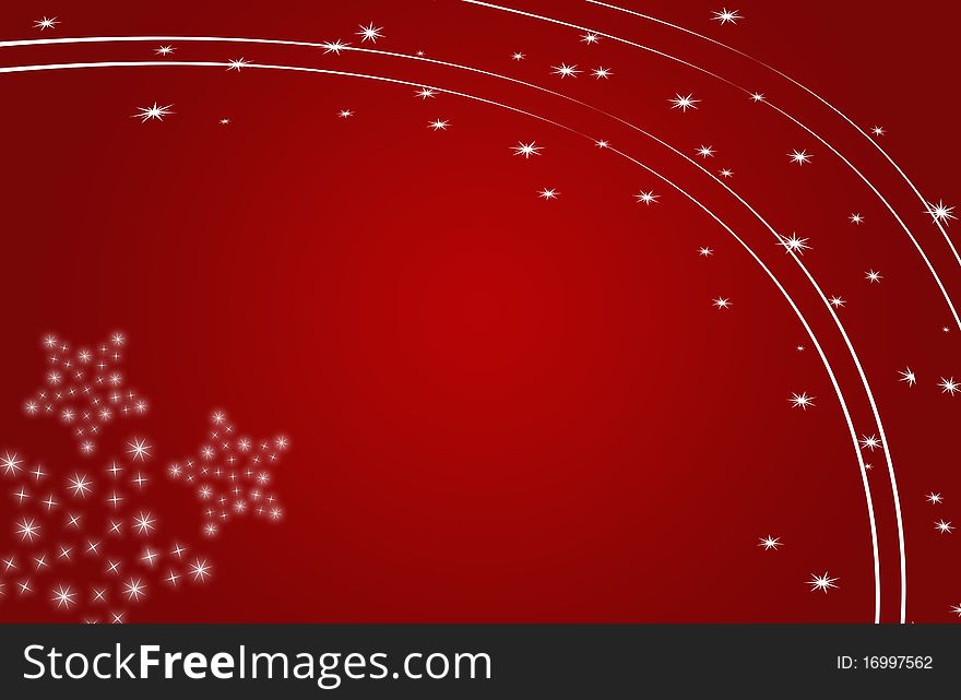 Christmas Illustration with baLLS and lines flowers RED GOLD. Christmas Illustration with baLLS and lines flowers RED GOLD