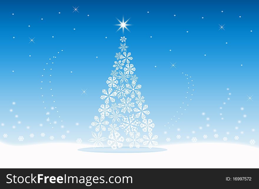 Christmas Illustration with stars and lines. Christmas Illustration with stars and lines